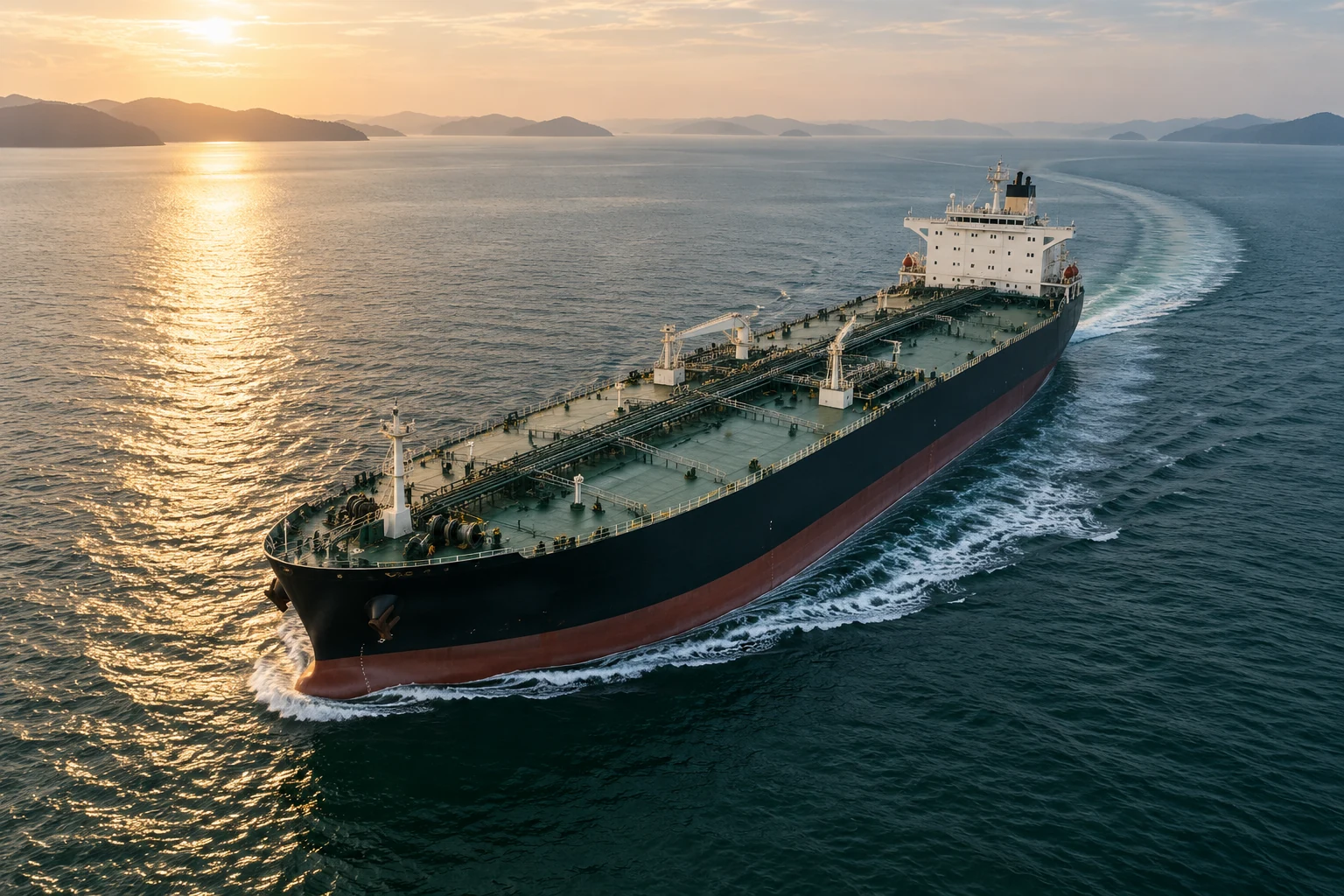 A commercial energy tanker navigating open water
